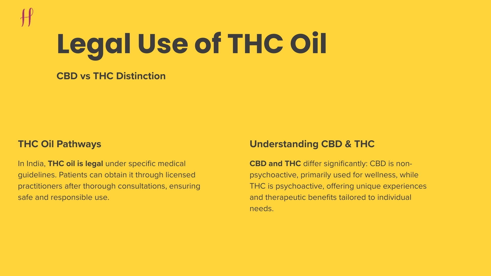 Legal use of thc oil